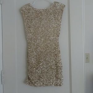 Gold sequin cocktail dress